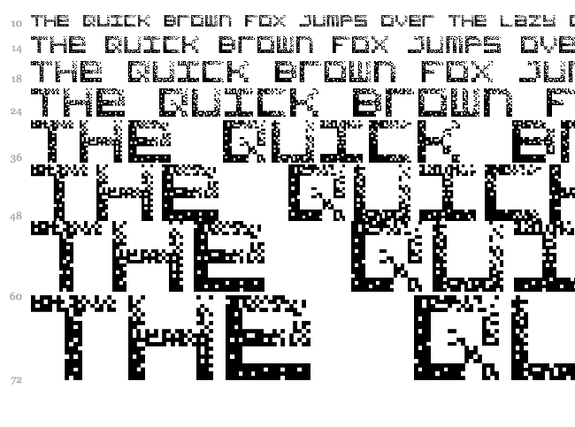 Hacked CRT font waterfall